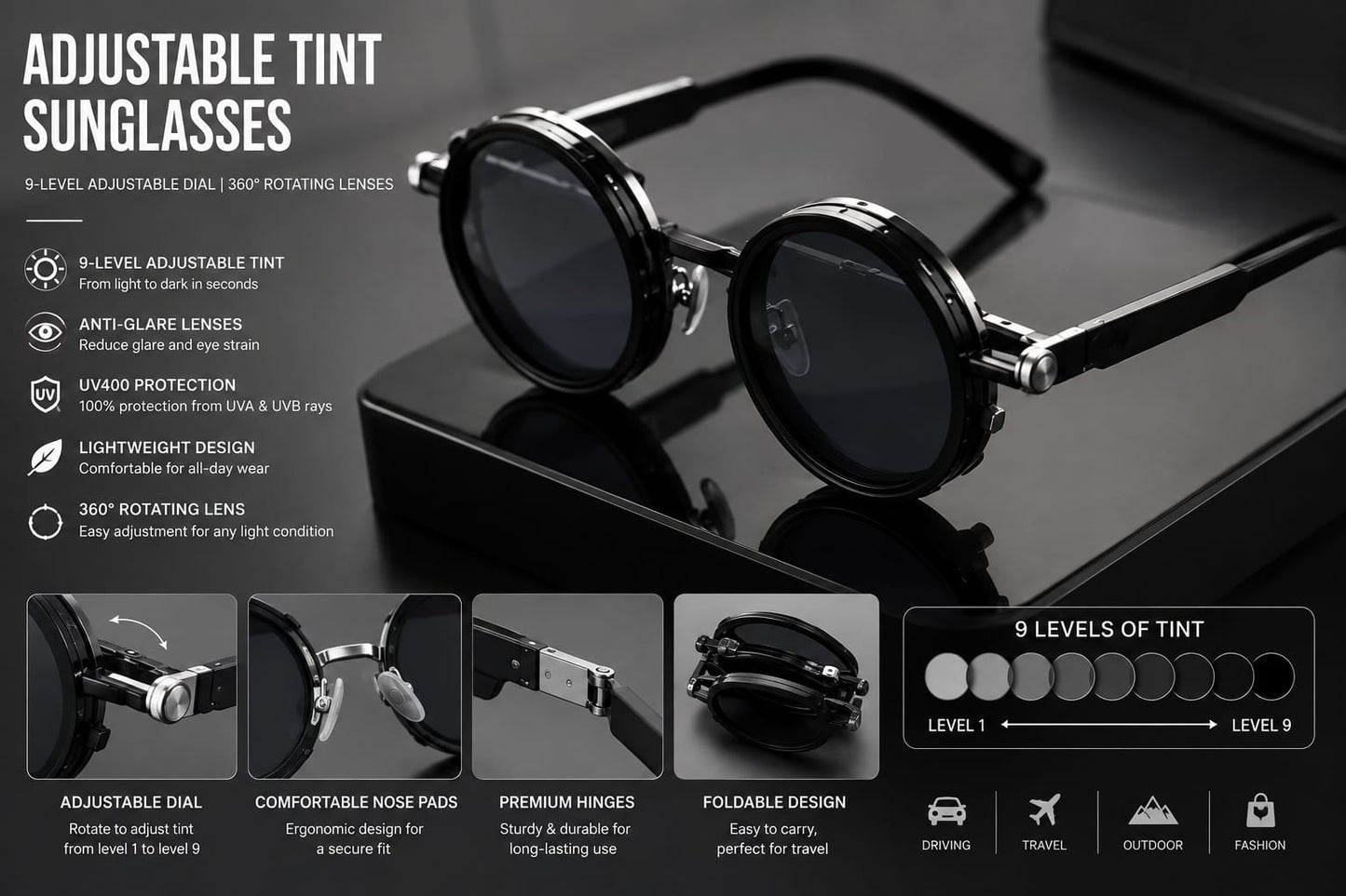 Adjustable Tint Sunglasses